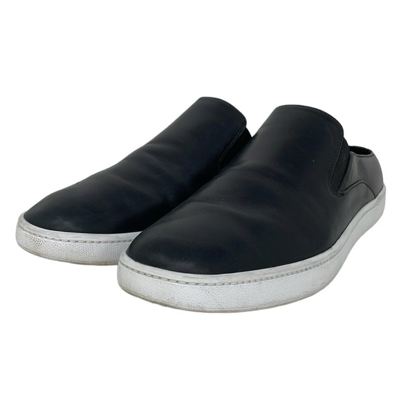 Vince Shoes Women's 7 Black Leather Slip on Flats Mules Sneakers - Picture 5 of 13